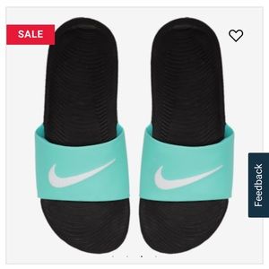 Nike women's Kawa slide, teal and gray, size 7